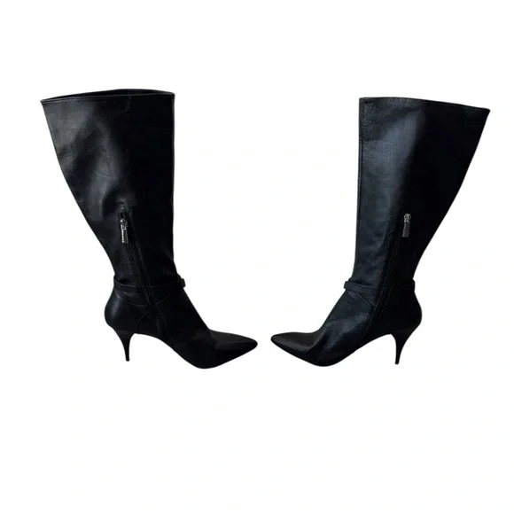 Elegant Black Leather Knee-High Boots Leather Dolce Vita 9 - Picture 3 of 4